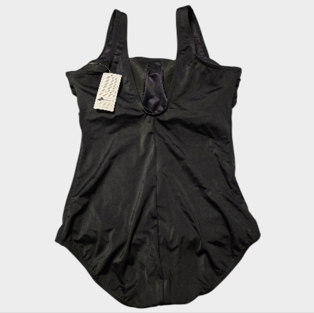Lands' End One Piece Swimsuit Women's 14DDD Black Tugless Low Leg UPF 50 Beachy - Picture 6 of 9